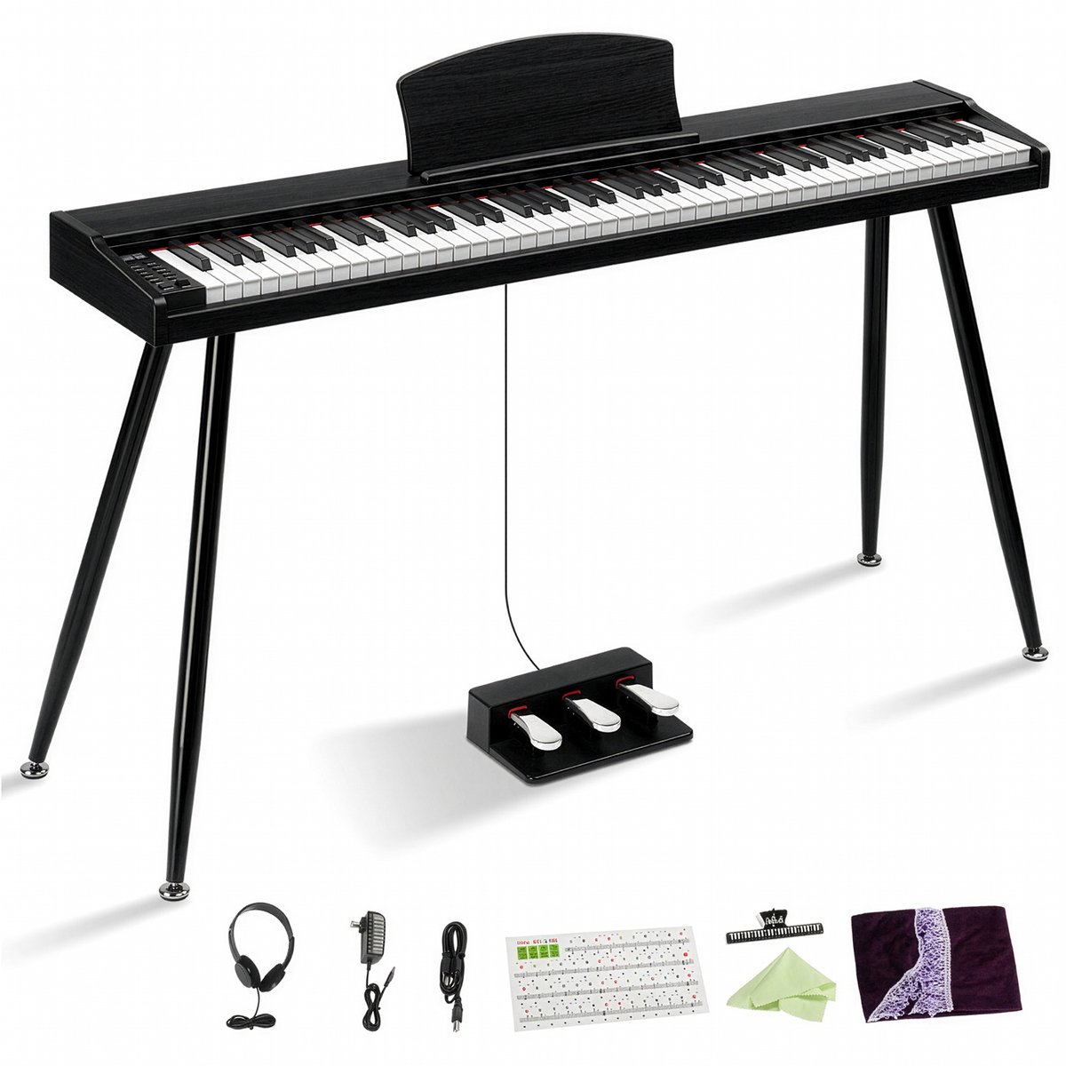 Digitale piano- 88 semi-gewogen toetsen - Bluetooth MIDI - 120 klanken, 128 ritmes