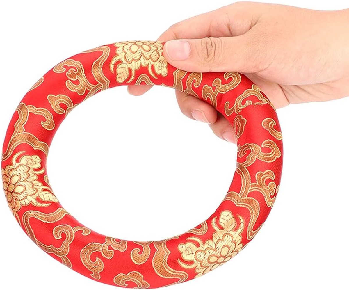 Klankschaal Kussen 18cm Zijde Brokaat Meditatie Ringkussen voor 7-10 Inch Schalen Comfortabele Ondersteuning Yoga Geluidstherapie Accessoire