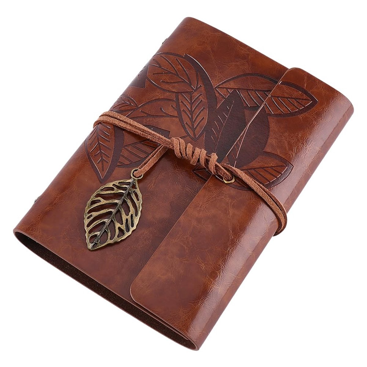 CALFOVERA A7 PU Lederen Dagboek Vintage Schrijven Reizen Zakelijk Werk Kladblok met Gevoerde Pagina's Bladeren Carving - ShopVlot