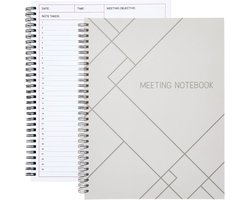 2 stuks vergadernotitieboeken voor werk, spiraalgebonden dagelijkse planner voor projectbeheer, kantoor, bedrijf, notities maken, organizer (160 pagina's, 21,5 x 28 cm)