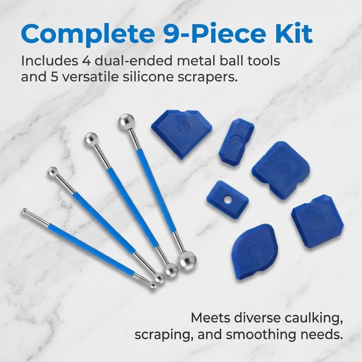 9 stuks gereedschap schraper kit voegengladmakende set siliconen trekker voegengereedschap