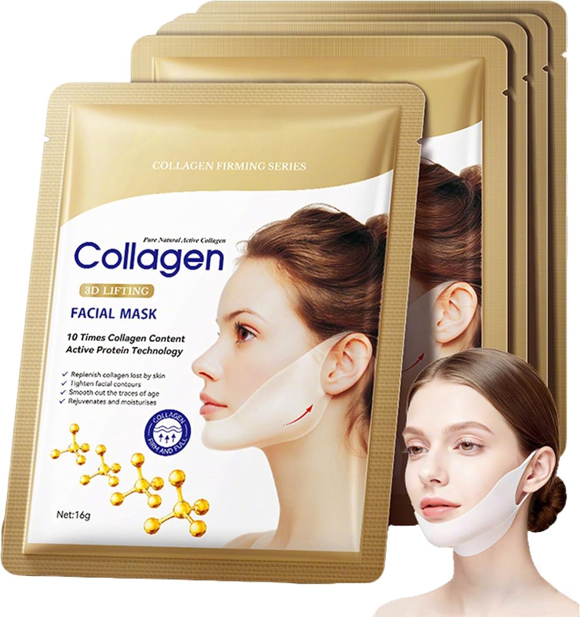 Lifting gezicht, dubbele kin lifting gezichtsmaskers, gezichtsvormig afslankmasker, anti-aging en dubbele kinstrafferbanden
