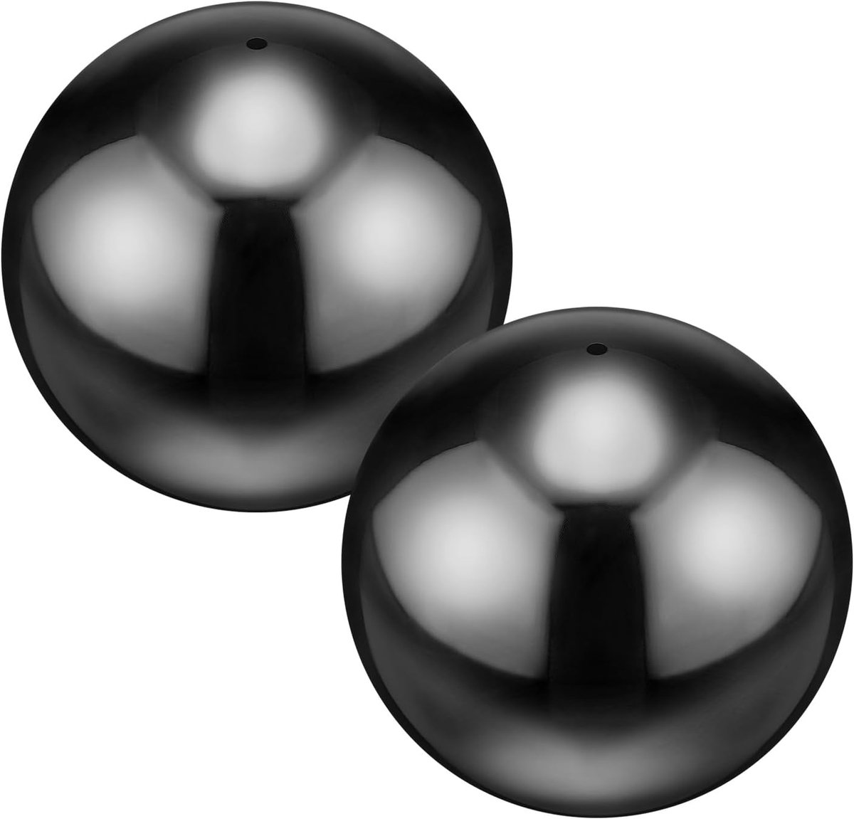 Tuinbollen voor in de tuin, 10 cm, 201 roestvrijstalen holle spiegel, reflecterende zwevende bal voor tuin/vijver/huis/tuin buitendecoratie [glanzend zwart]