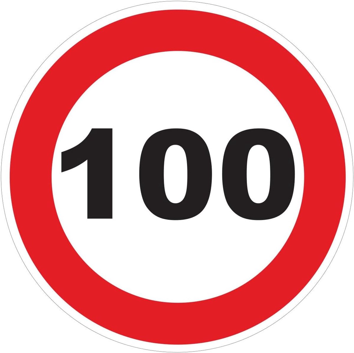Snelheidsbegrenzing, rode cirkel, tractor, zwaargewicht, snelheidsbegrenzing, vrachtwagen, 100 km/u, zelfklevend, 10 cm diameter