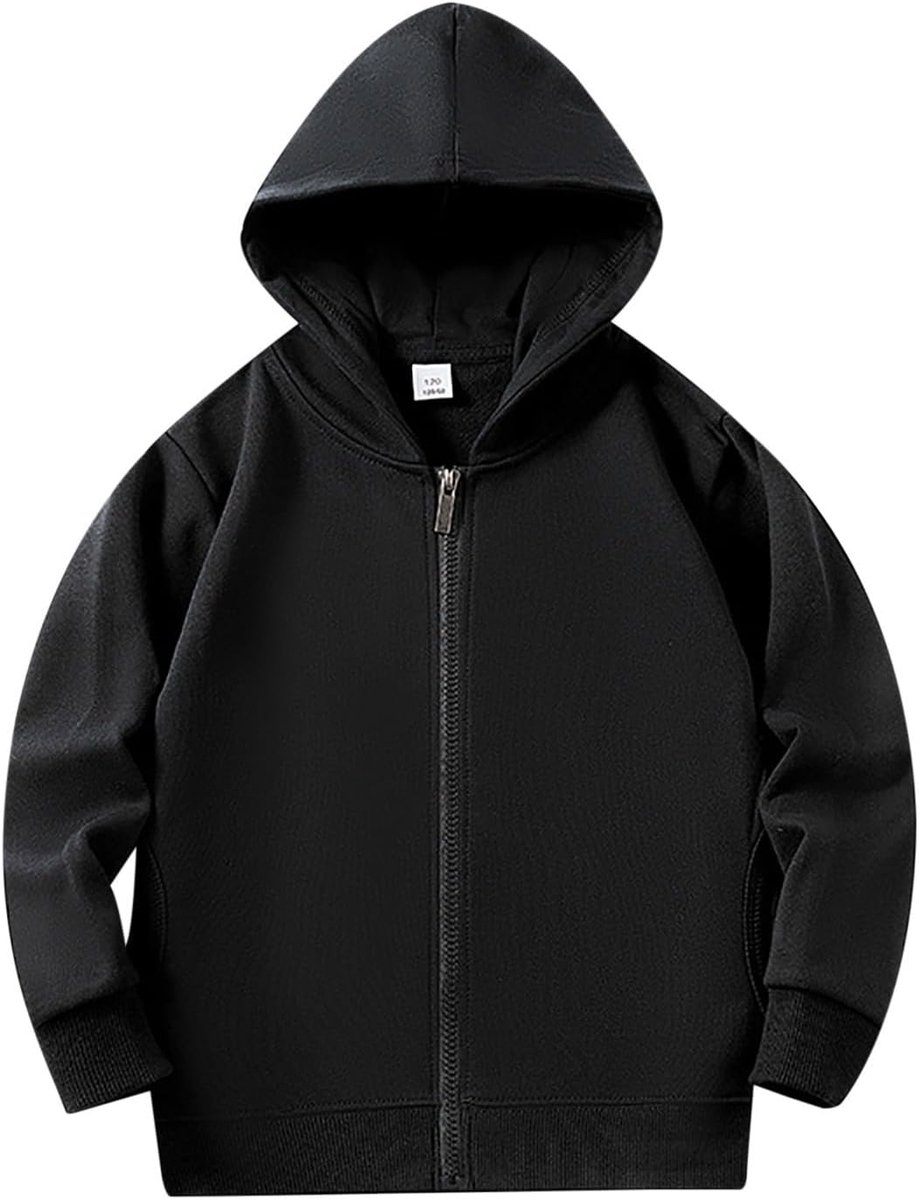 Capuchontrui met lange mouwen en ritssluiting, effen sweatshirt, uniseks, zachte blouse, zakjas