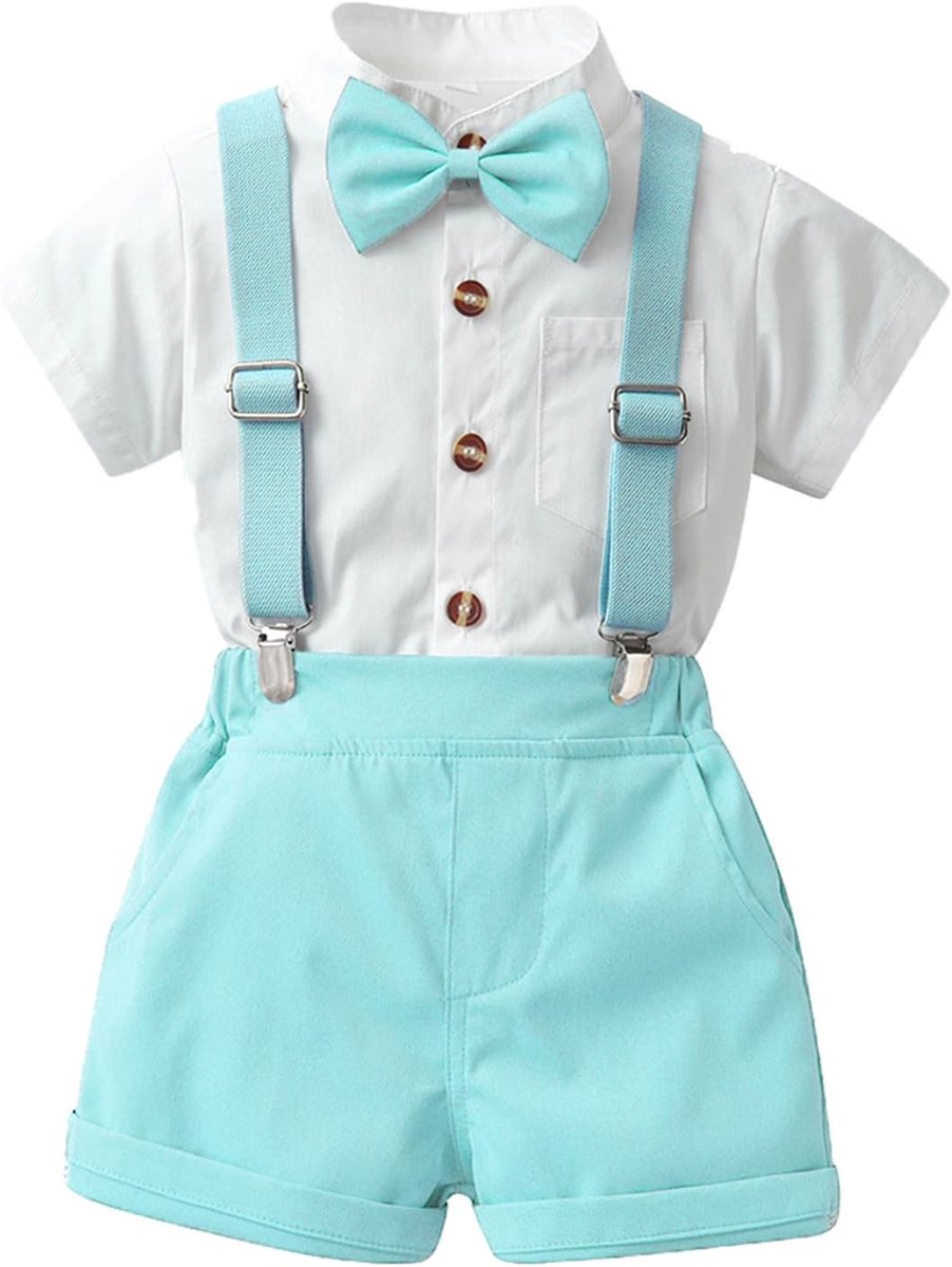 2-delige set voor jongens, zacht, katoen, zomer, T-shirt en shorts, babykleding, veelzijdig, rekbaar, ademend, voor buiten en basisschool, A29