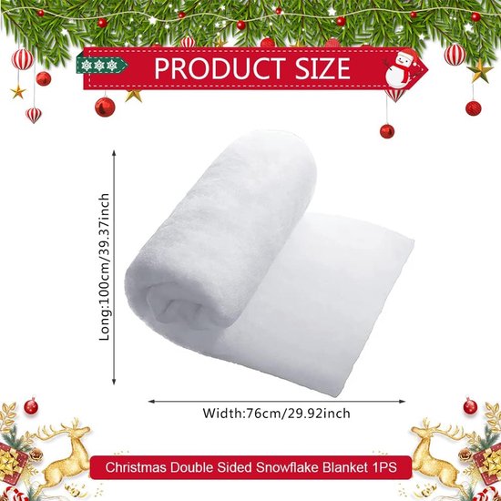 2 stuks kunstmatige nep-sneeuwdeken 70 x 100 cm kerststal zacht wit sneeuwdeken verdikt sneeuwlaken nep sneeuwdeken voor kerstboom rok tafelloper vakantie decor winterdisplay — afbeelding 2