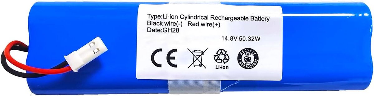 (14.8V 50.32Wh 3400mAh) Vacuümbatterij voor Ecovacs Deebot DF43 DF45 voor Pure Clean PUCRC90 voor Rotating 2713 2718 voor Ariete 00P271310AR0 00P271810AR0 voor Medion MD18501 MD132 02 Robotstofzuiger