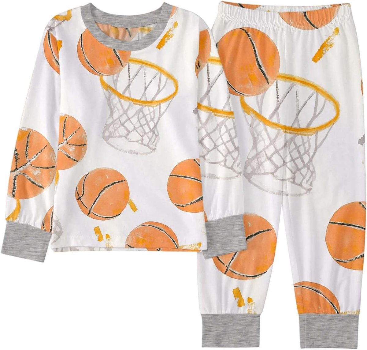 Casual pyjamaset met cartoon-print, herfstjas en broek, binnenlaag voor mannen en vrouwen (2-9 jaar)