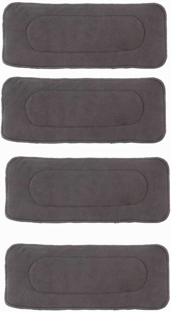 4Pcs Wasbaar 5 Lagen Bamboe Houtskool Doek Luier Liner Zachte Comfortabele Luier Liner Super Absorberende Volwassen Luier Insert