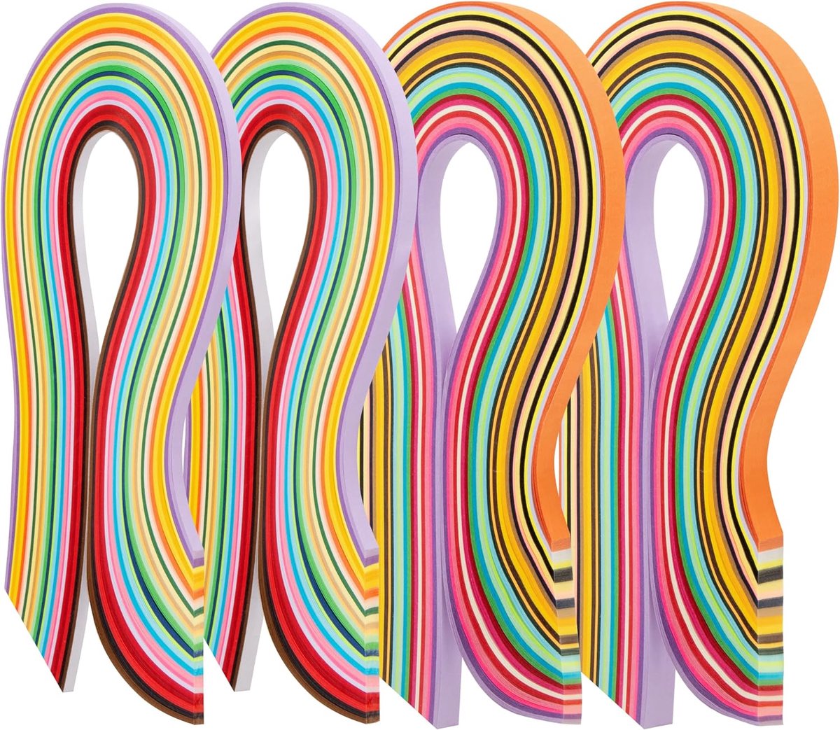 Quilling set meerkleurig papier quilling strips in 4 maten quilling papierstroken met 3 mm/5 mm/7 mm/10 mm breedte 26 kleuren 1040 stroken (4 stuks)