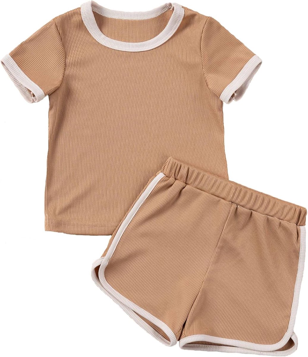 Zomerkleding voor meisjes, korte top met korte mouwen en shorts, trainingspak voor kinderen