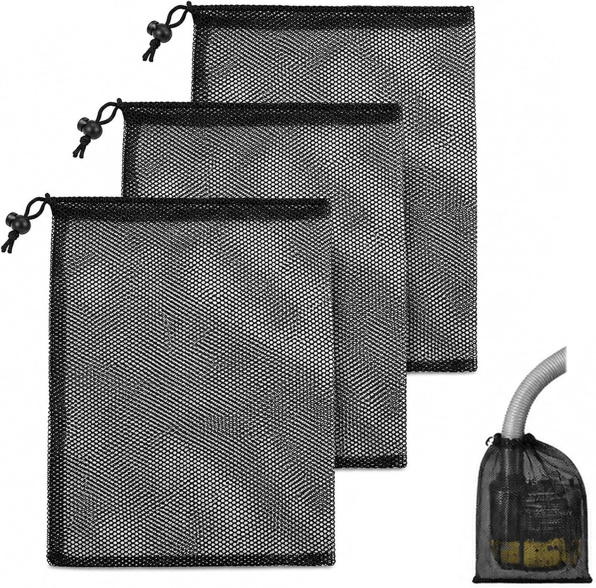 3Pack Vijver Pomp Filter Media Barrière Tas Trekkoord 30 cmX 40 cm