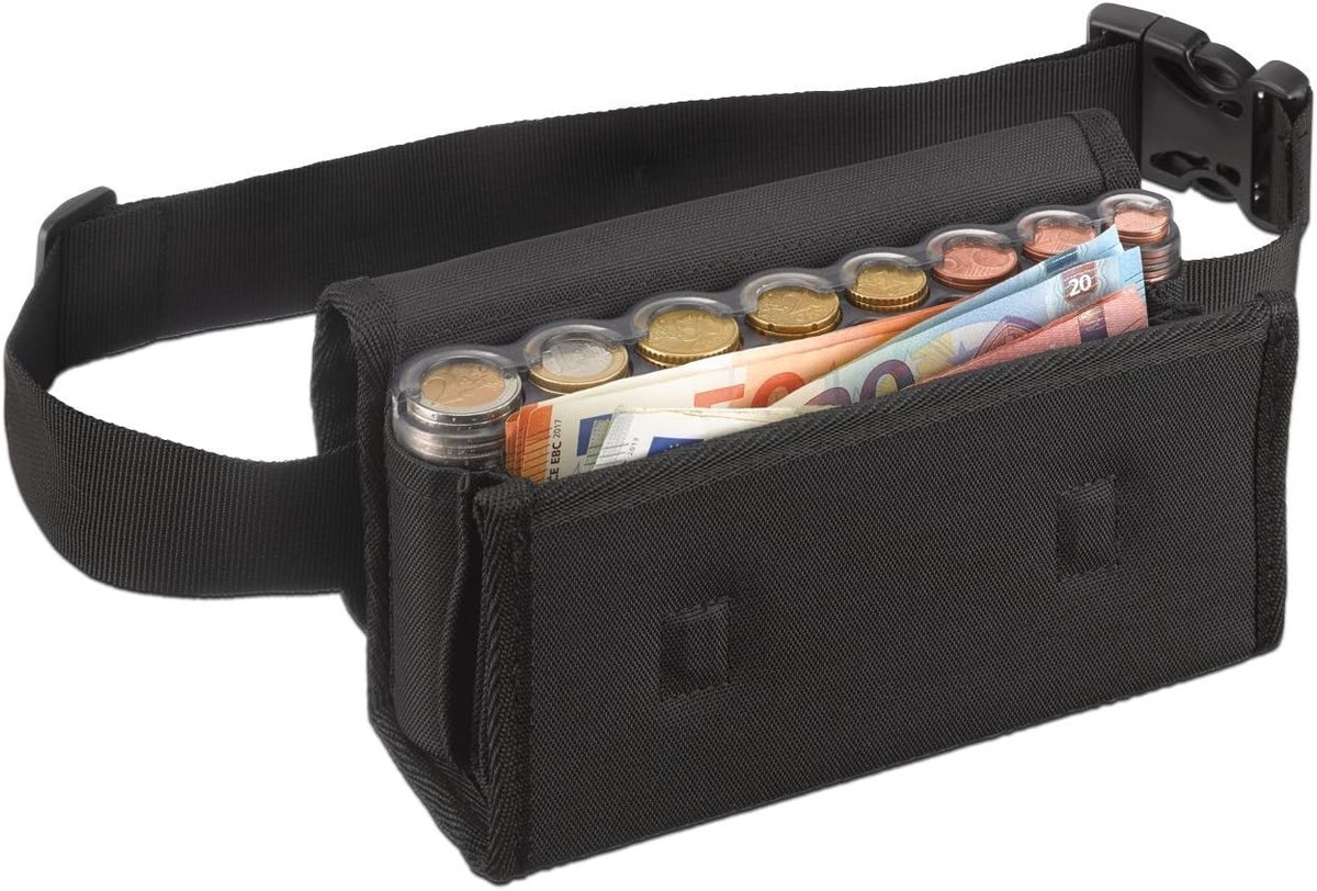 Ratiotec 00030070 Portemonnee met muntdispenser, zwart, 22,5 x 12,5 x 9 cm