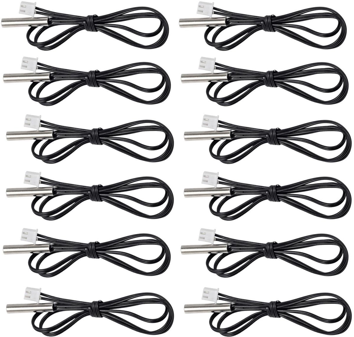 Kabel voor temperatuursensor, 12 stuks, temperatuursensor 10 K, thermistor 10 K, thermistor, thermistor, NTC-thermistor, NTC-thermistor, NTC-thermistor, 10K NTC thermistor sensor