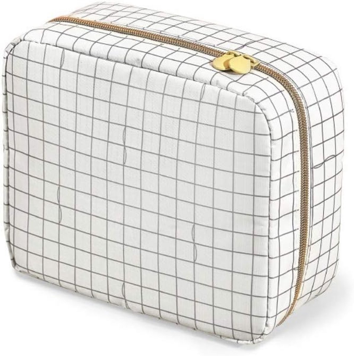 Dubbellaags cosmetische tas, reizen cosmetische tas, draagbare zakelijke reizen grote capaciteit waterdichte opbergset (21 * 16 * 8cm), Kleur: wit (wit) - DOJZF-95674