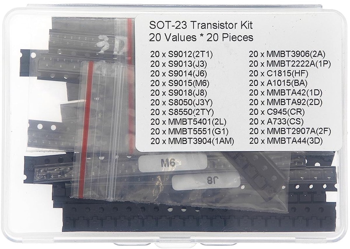 20 waarden x 20 stuks SOT-23 SMD-transistorkit