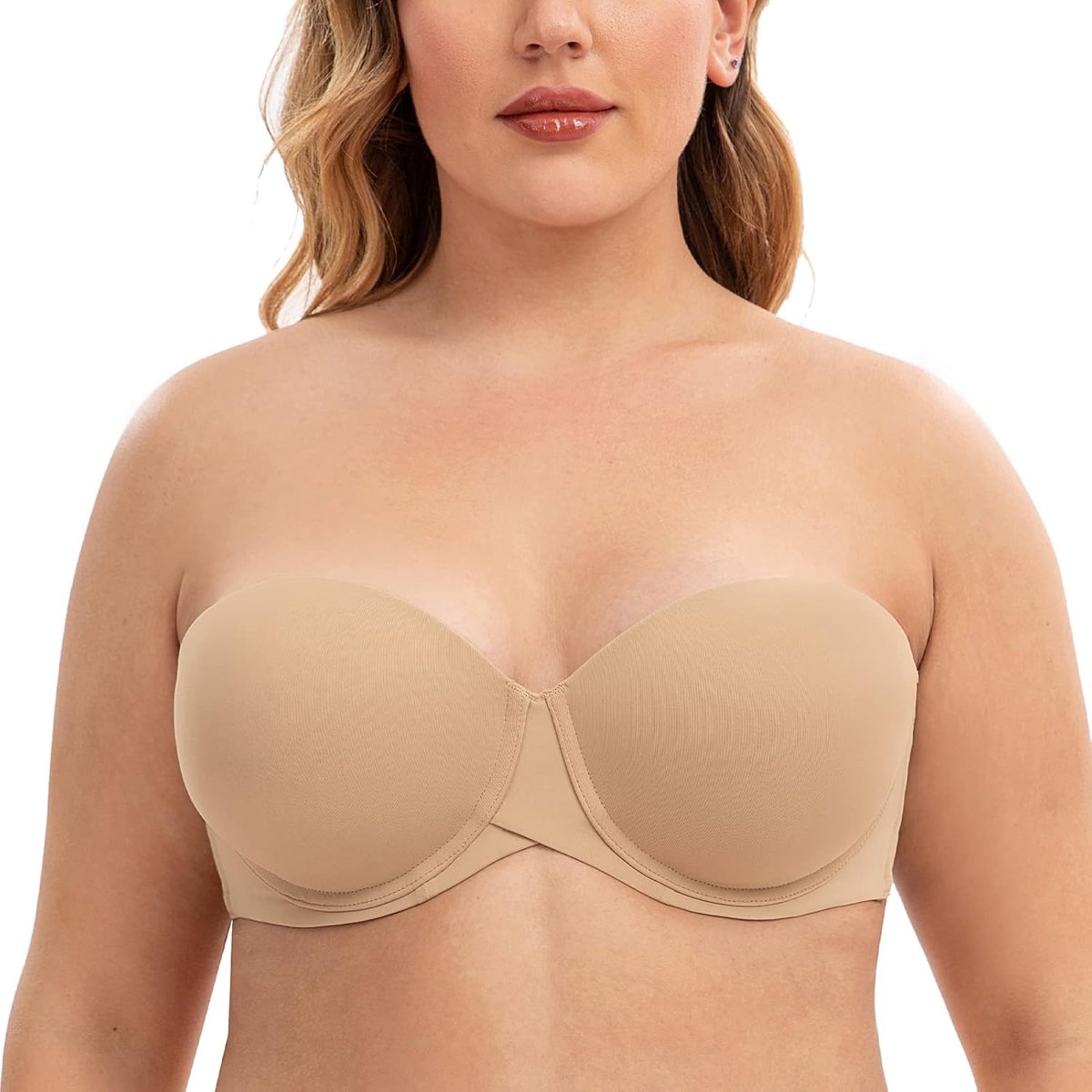 Gewatteerde cup beugel strapless grote maten bh's voor dames