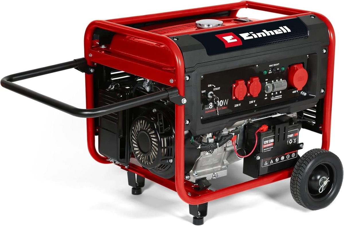 Krachtige benzinegenerator 72L x 71W x 65.5H cm - Ideaal voor professioneel gebruik