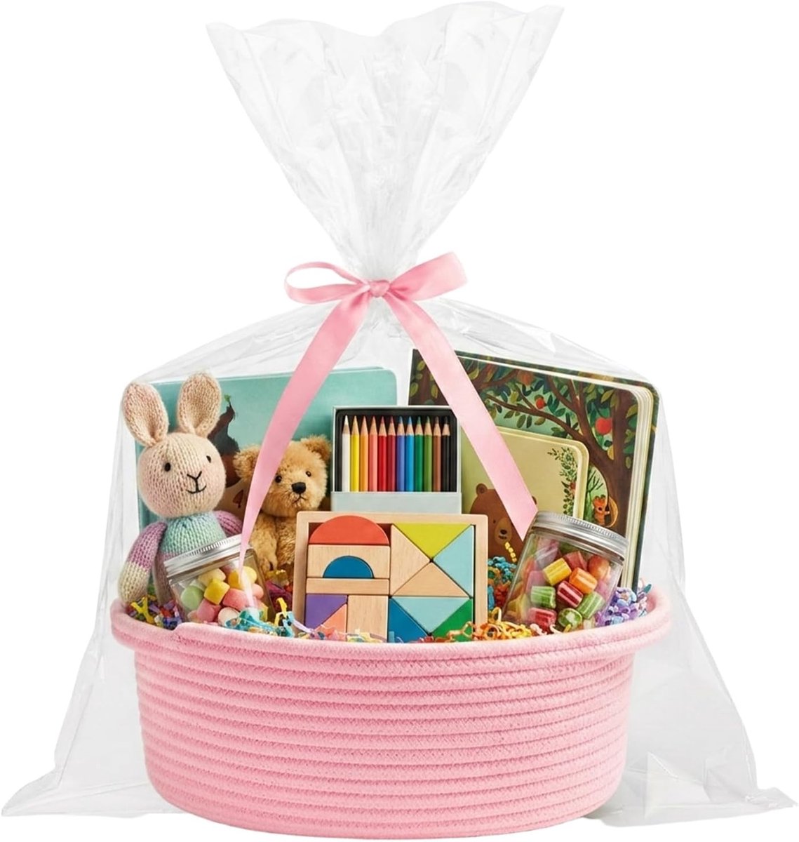 Paasgeschenkmandzakjes met eieren - katoenen touw - decoratieve eieren - perfecte opbergoplossing - ShopVlot