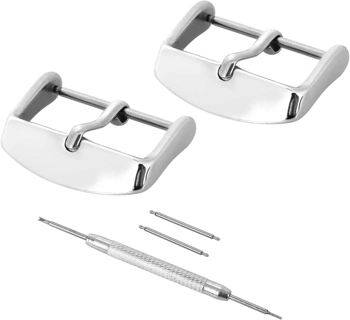 Horlogeband sluiting vervangset - 2 stuks RVS horlogestraps - Geschikt voor 18mm/20mm/22mm - ShopVlot
