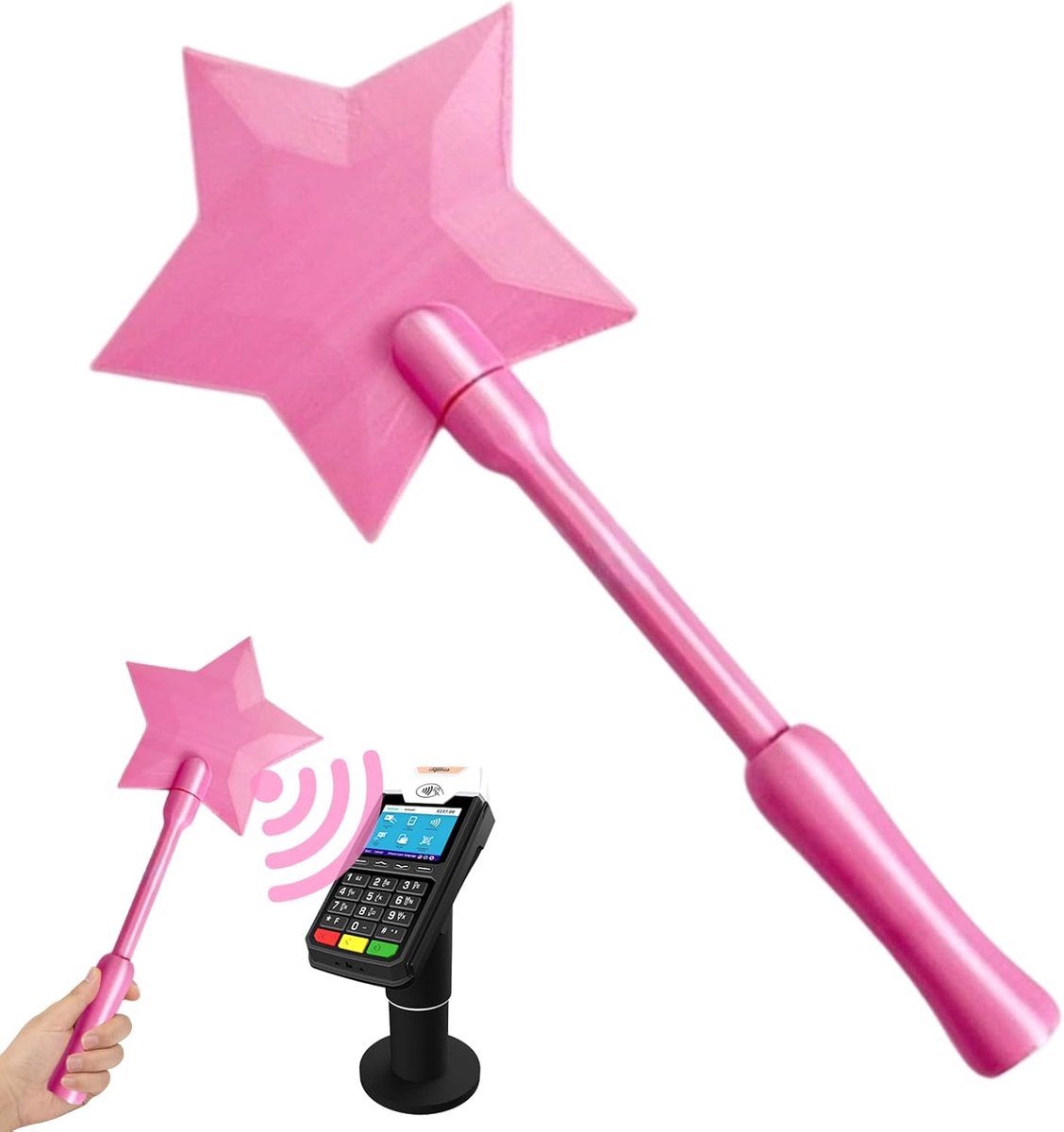 3D Geprinte Ster Toverstok Creditcard Houder - Roze - Contactloos Betalen - Speelse Betalingservaring - ShopVlot