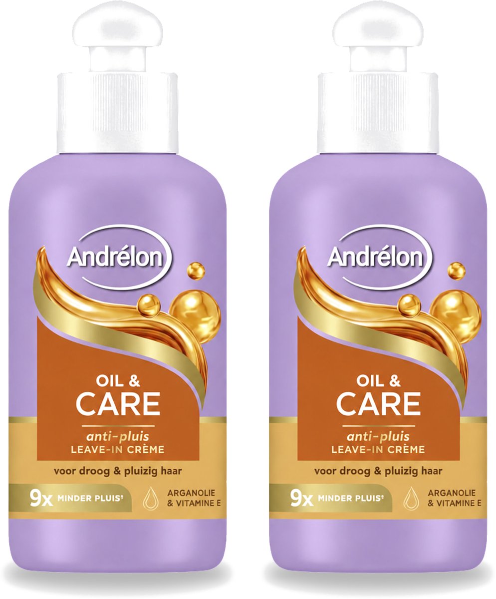 2 x Andrélon – Leave-In Crème – Oil & Care – 200 ml - Voordeelverpakking - 2 stuks