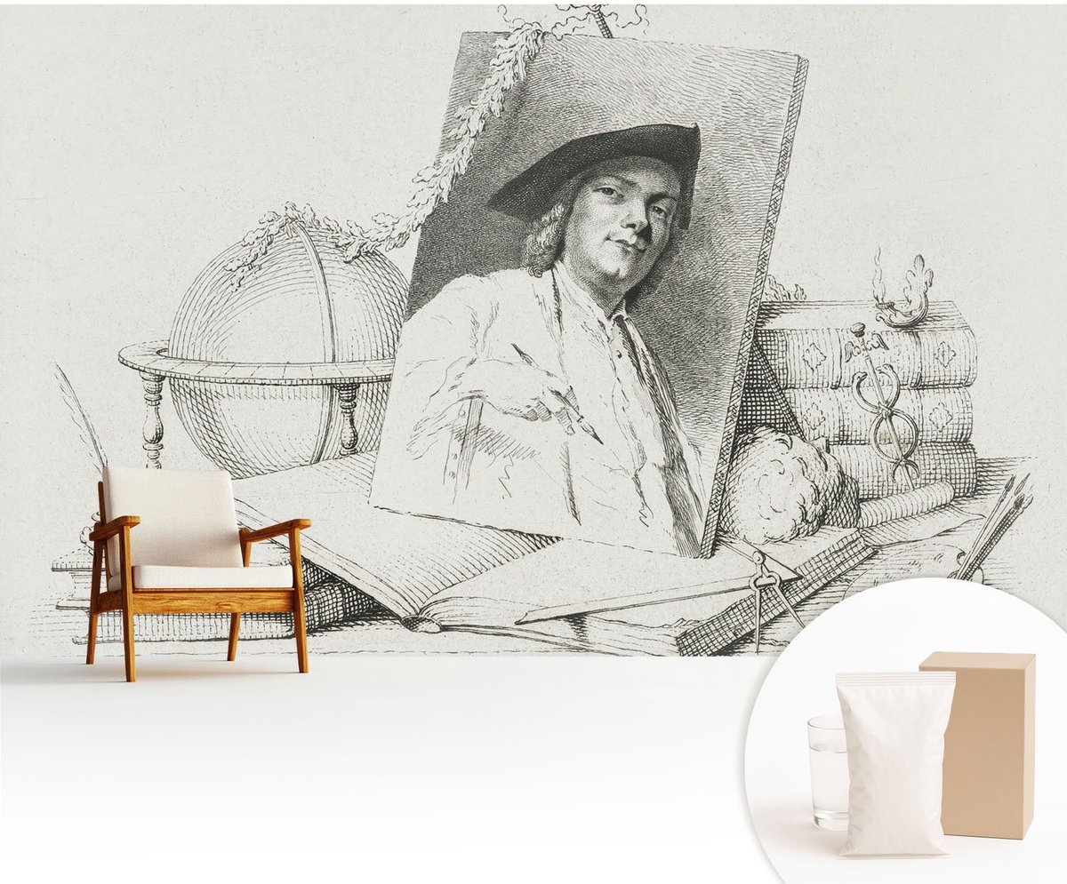 Wallfluent Fotobehang - Wit Vliesbehang - 416x254 cm - Artistiek Portret Muurschildering - Gang behang Deel - Fotobehang Vlies - Slaapkamer behang