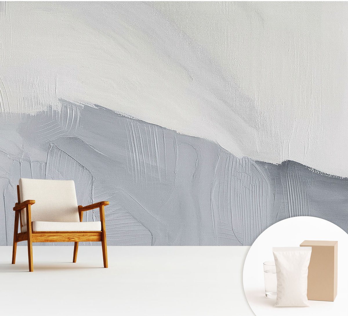 Wallfluent Fotobehang - Wit Vliesbehang - 312x219 cm - Subtiele Texturen Muurschildering - Slaapkamer behang Abstractie - Fotobehang Vlies - Slaapkamer behang