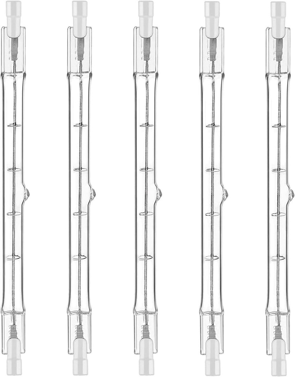 Halogeenlampen - 189 mm - 1000 W - Dimbare Halogeenlamp voor Bouw- en Werkverlichting - Verpakking van 5 Stuks