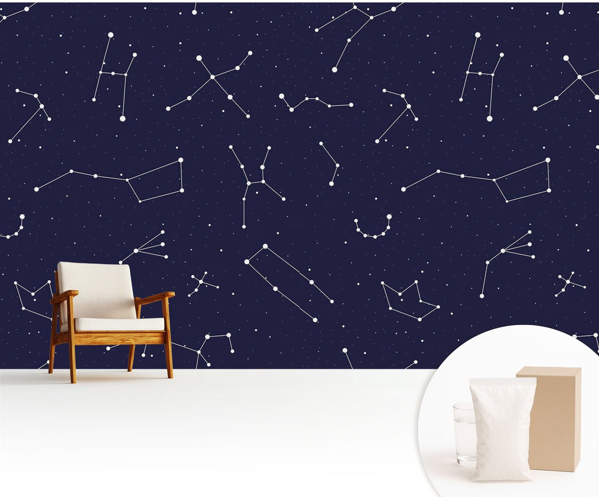 Wallfluent Fotobehang - Marine Vliesbehang - 416x254 cm - Astro Sky Fotobehang Vlies - Hal behang Kosmos - Muurschildering - Hal behang