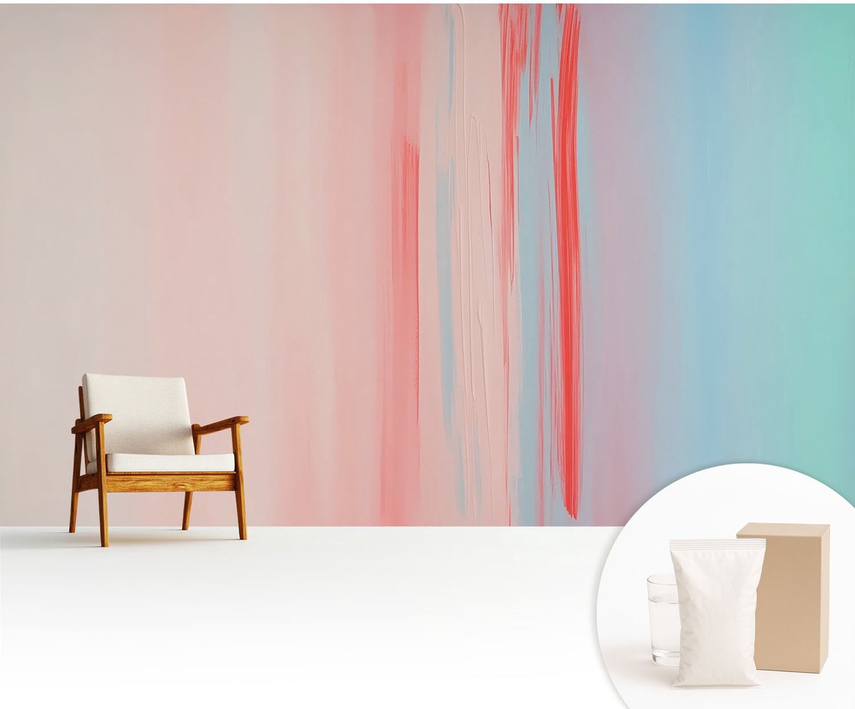 Wallfluent Fotobehang - Roze Vliesbehang - 416x254 cm - Kleuren Van Harmonie Muurschildering - Gang behang Abstractie - Fotobehang Vlies - Gang behang
