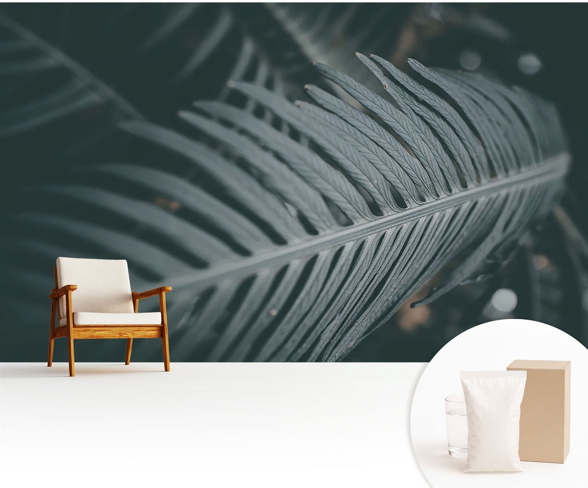 Wallfluent Fotobehang - Groente Vliesbehang - 416x254 cm - Groen Blad Fotobehang Vlies - Hal behang Bloemen En Planten - Muurschildering - Woonkamer behang