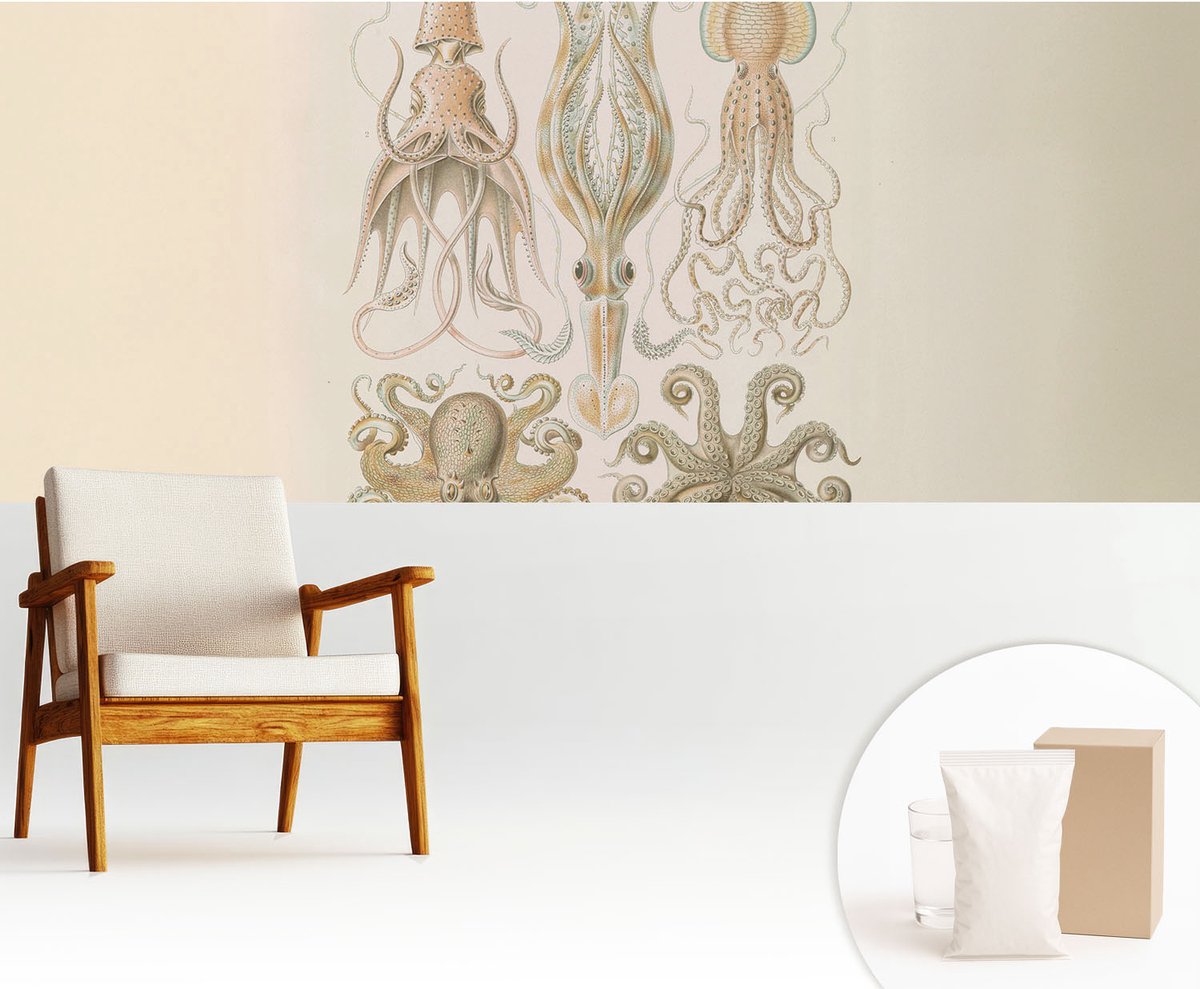 Wallfluent Fotobehang - Beige Vliesbehang - 250x104 cm - Zeeleven Fotobehang Vlies - Woonkamer behang Dieren - Muurschildering - Hal behang
