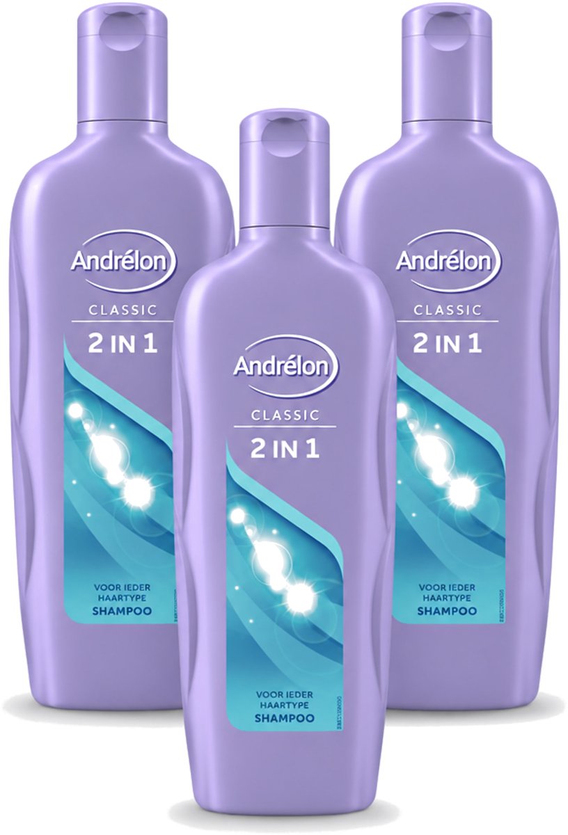 3 x Andrélon – Shampoo – 2-in-1 – 450 ml - Bulkverpakking - 3 stuks