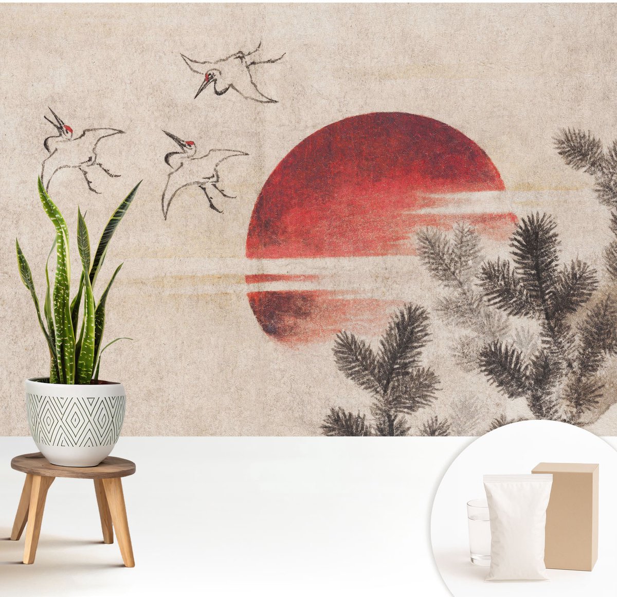 Wallfluent Fotobehang - Wit Vliesbehang - 208x146 cm - Bos Oost Muurschildering - Gang behang Deel - Fotobehang Vlies - Slaapkamer behang
