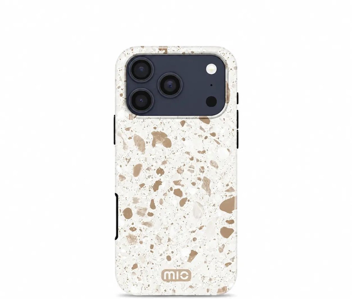 MIO Hoesje Geschikt voor Apple iPhone 18 Pro / 17 Pro - Compatibel met MagSafe / Qi2 - Hard Shell Back Cover Case Soft Terrazzo