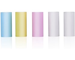 No Brand Paper Roll Mini Printer - Papierrolletjes voor Instant Camera - Compact en Draagbaar - Geschikt voor Foto's, Notities en Labels - 12,5 x 6 x 2,5 cm - Blauw, Roze, Wit