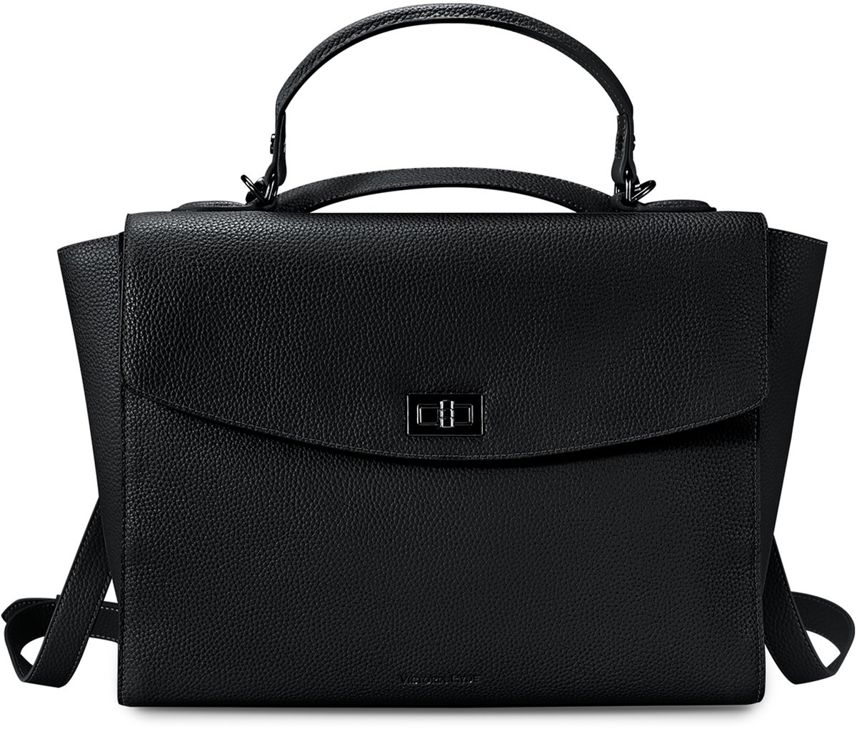 Victoria Hyde “Potter” - Rugzak/Schoudertas/Handtas - Dames Tas - rugzak voor laptop tot 13 inch - rugzak met trolleyband - rugzak dames reizen - Meerdere vakken - werkverkeer en reizen - Zwart