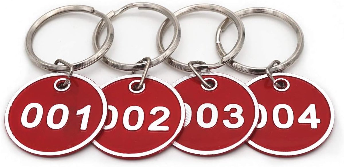 Sleutelhanger aluminium legering genummerd - 50 stuks - duurzaam en lichtgewicht - ideaal voor organisatie - ShopVlot