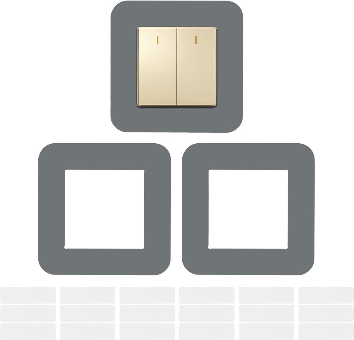 JINTANG Pack of 3 light switch protection for wall, light switch, cover, wallpaper protection, light switch for 1-gang - ShopVlot