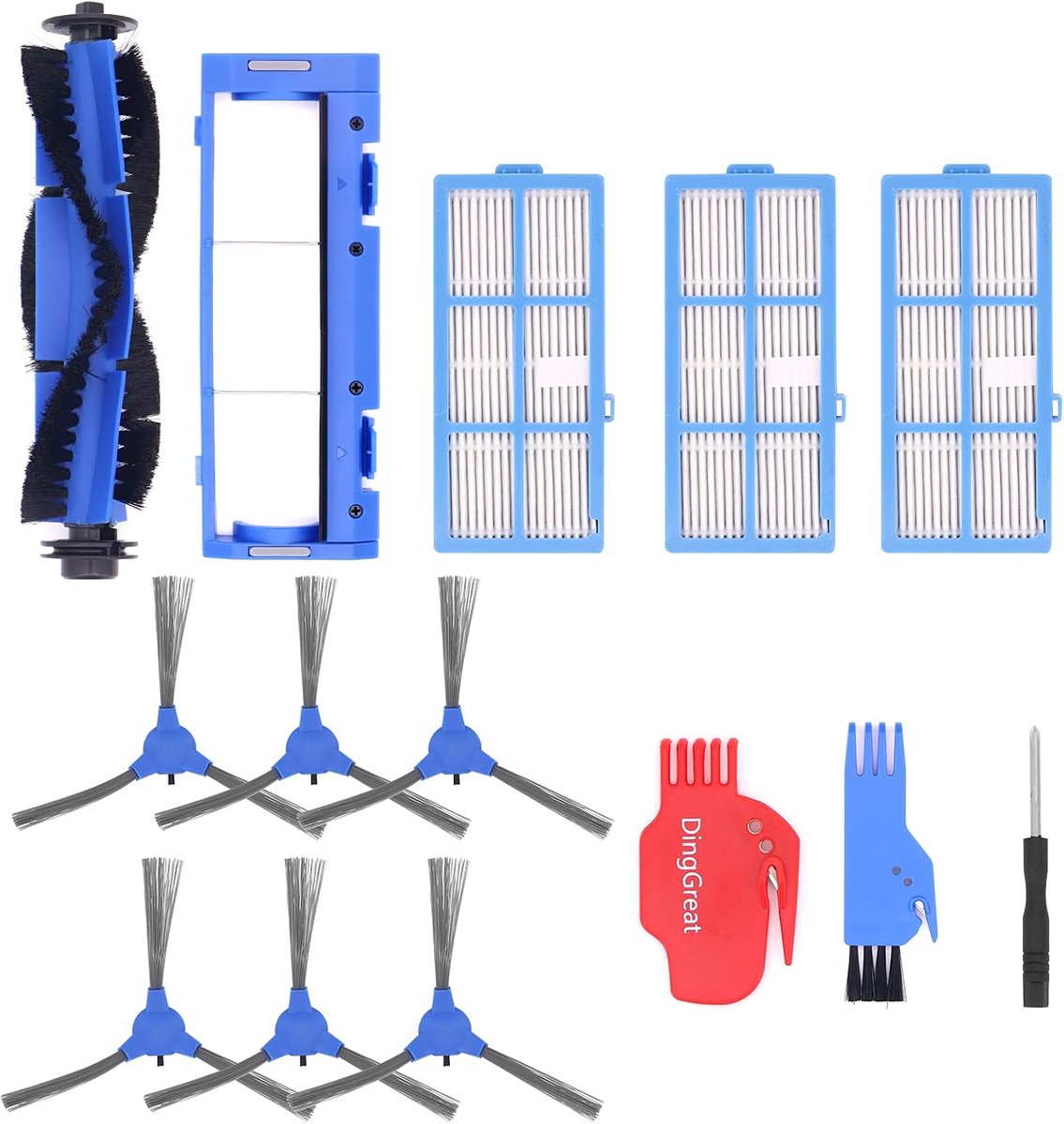 Replacement Parts Set for Bagotte BG600 Robot Vacuum Cleaner Accessories Kit Pack with 1 Main Brush, 1 Rolling Brush - ShopVlot