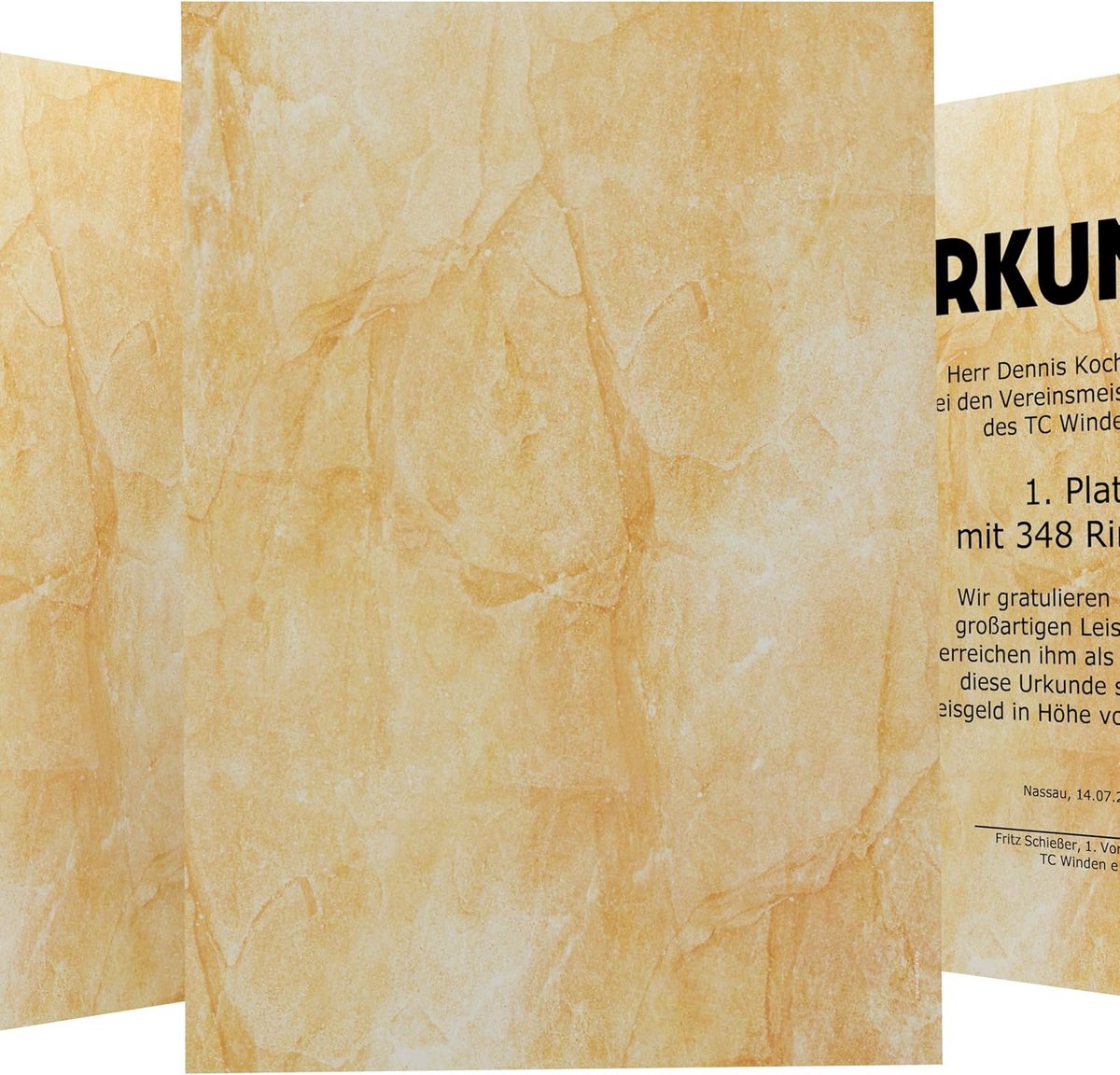 Certificaatpapier A4 190 g/m² - Carrara design - stevig en makkelijk te printen - ideaal voor sportcertificaten - ShopVlot