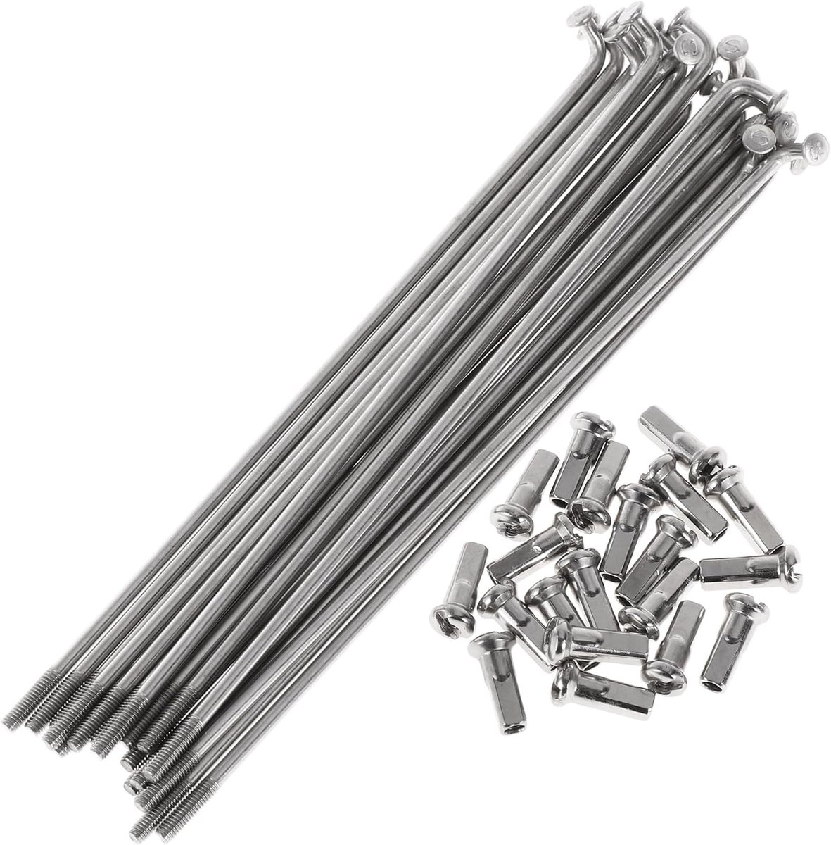 20 spoke sets for bicycle, 13 G, 125 mm, spokes for bicycle wheel, stainless steel 304, silver - ShopVlot