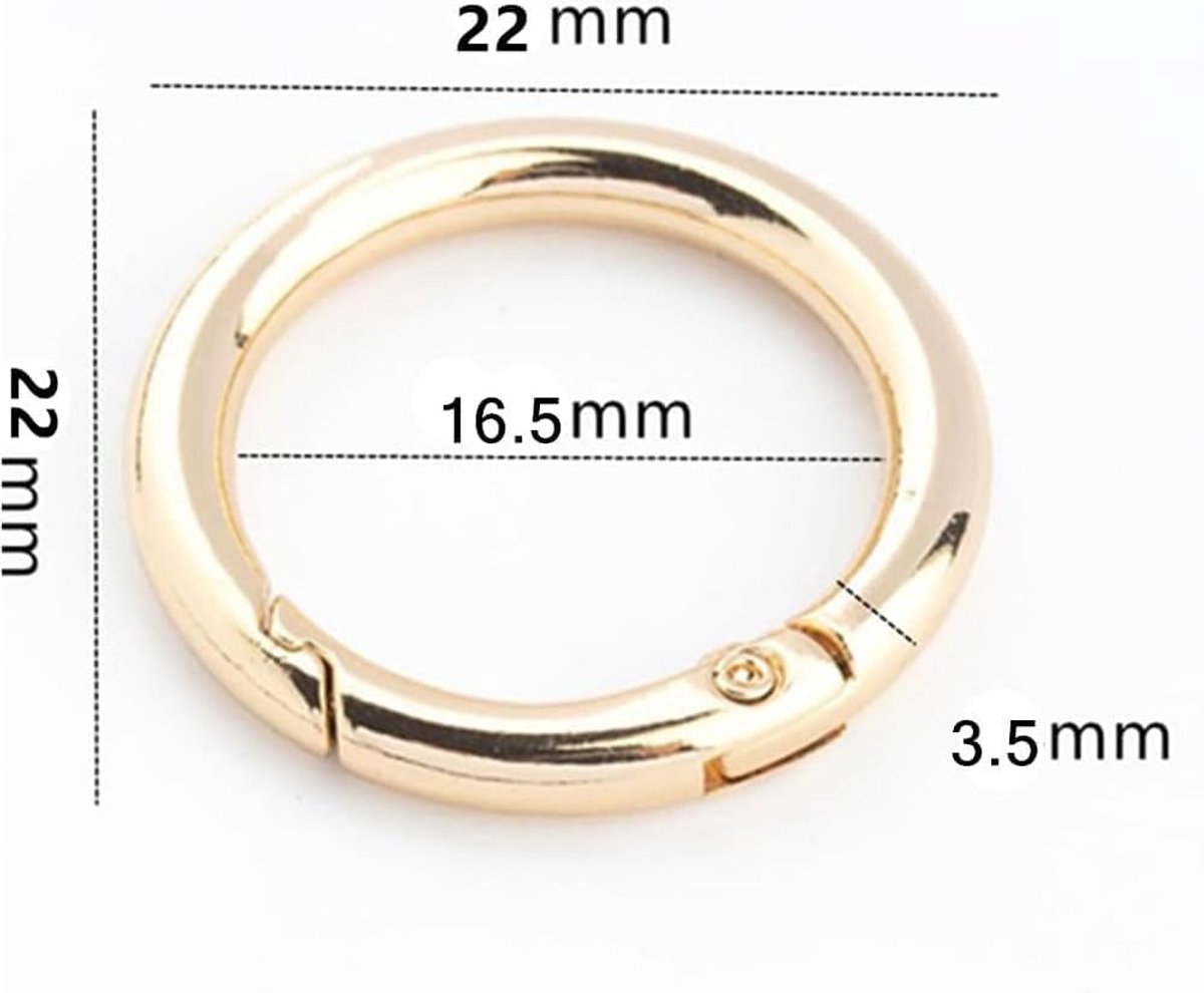 Zinc Alloy Carabiner Hooks 20 Pieces Metal Carabiner Hooks Spring O-Ring Metal Safe Holder Durable Rustproof for Key - ShopVlot