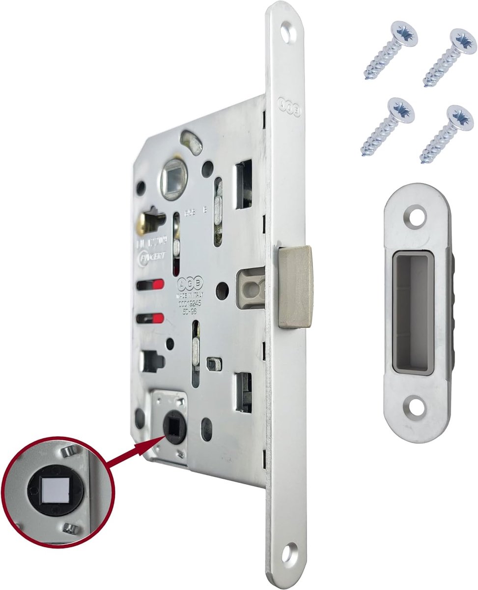 Deurslot Mediana Evolution - mat chroom WC - centraal slot - veilig en stil - ShopVlot