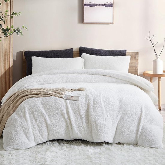 Winter dekbedovertrek 135x200 teddy fleece — afbeelding 3