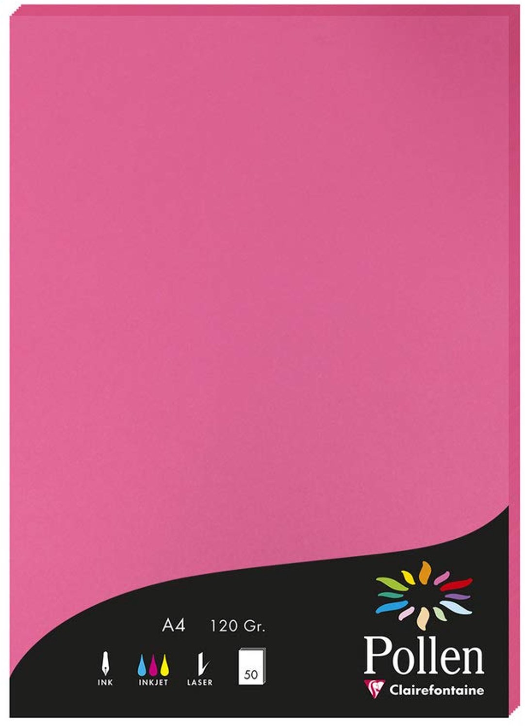 Pack van 50 Vellen A4 Papier, Fuchsia Roze, 120g
