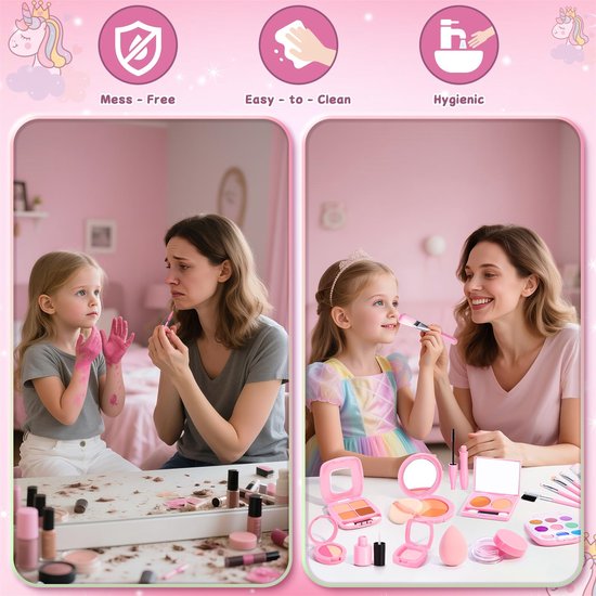 Speelgoed make-upset voor kinderen - make-upset voor rollenspellen voor meisjes - met handtas - Kerst en verjaardagscadeaus voor meisjes van 3-8 jaar — afbeelding 4