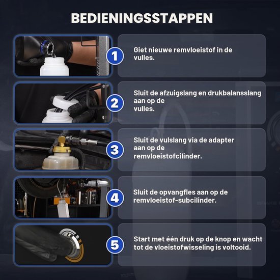 Elektrische remontluchter,, 220 V, automatisch remontluchtingsapparaat met ingebouwde luchtpomp en 7 instelbare drukadapters, 0,5 ~ 2,5 bar, voor voertuigen — afbeelding 3